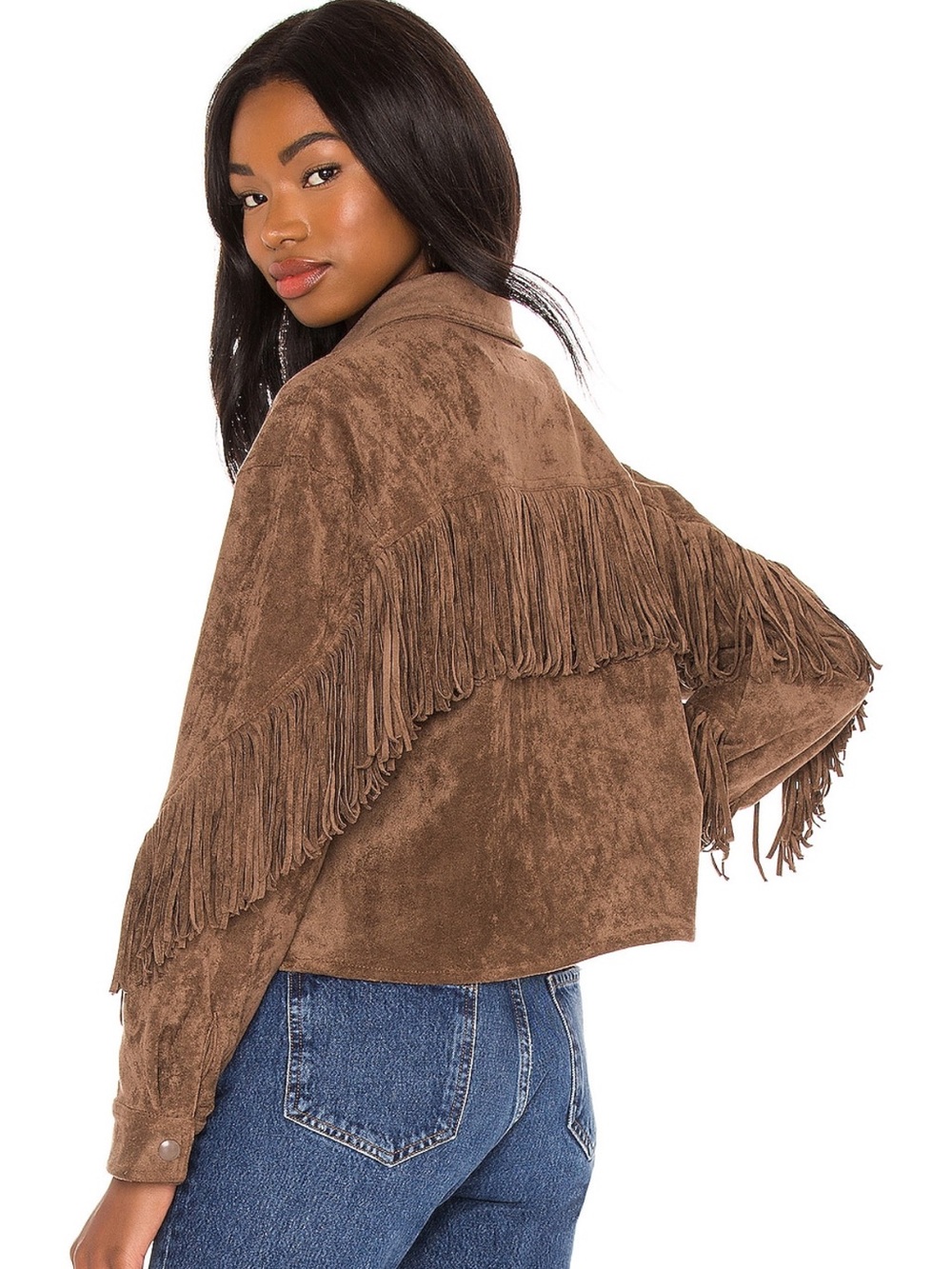 Blank NYC Hot Cocoa Fringe Shacket